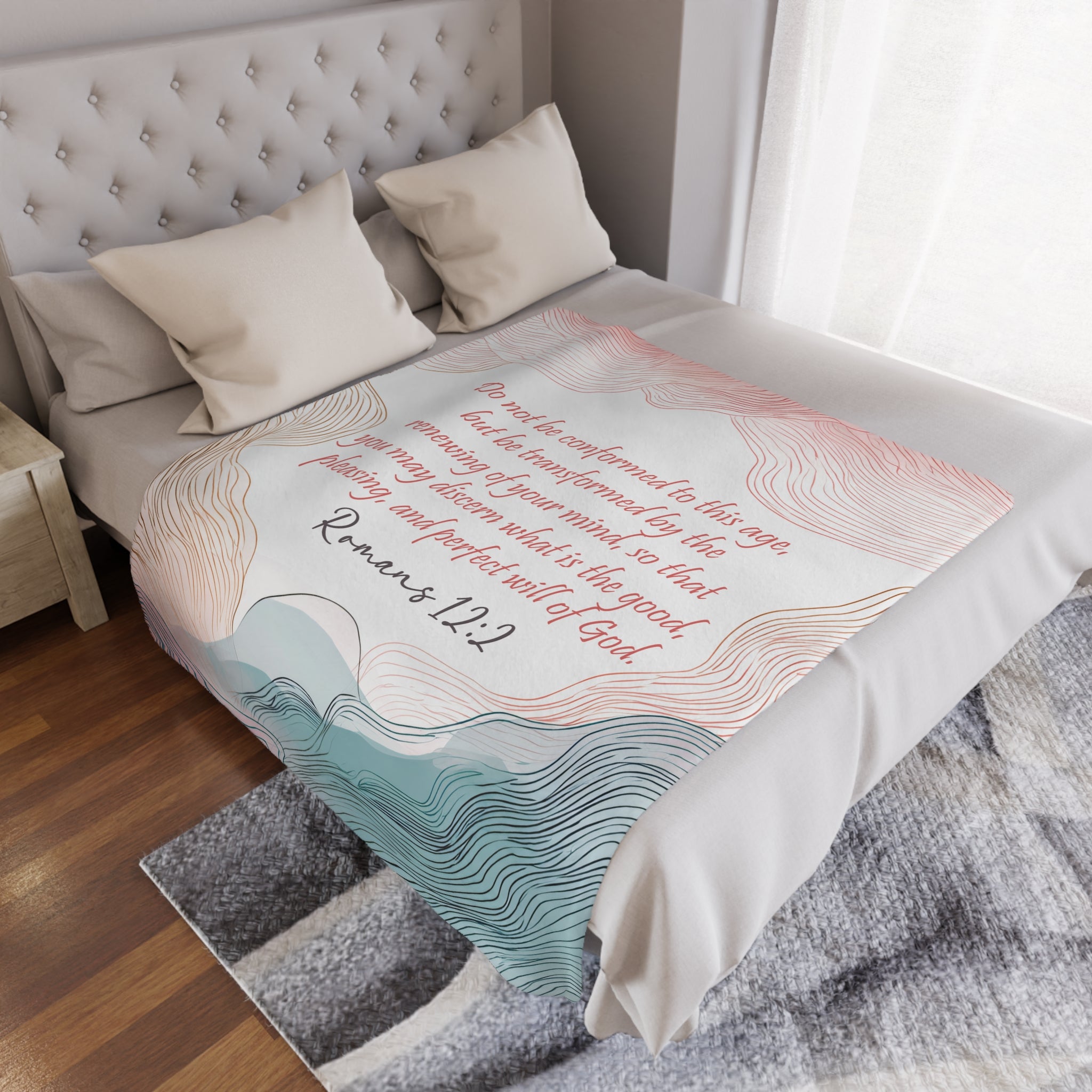 Custom Verse - Waves - Minky Throw Blanket